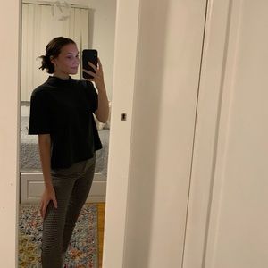 BRANDY MELVILLE BOXY BLACK HIGH NECK TOP